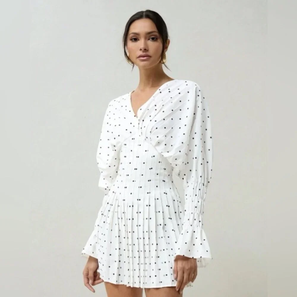 Elegant Polka Dot Mini Dress – Perfect for Every Occasion! 🔥🔥💗✨✨ - Picture 2 of 4